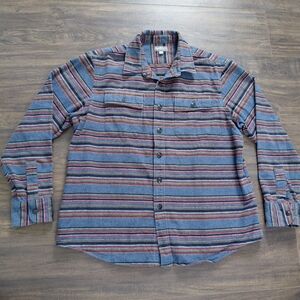LL Bean Signature 1933 Chamois Cloth Shirt - Mens Size XL Slim Fit - Striped -